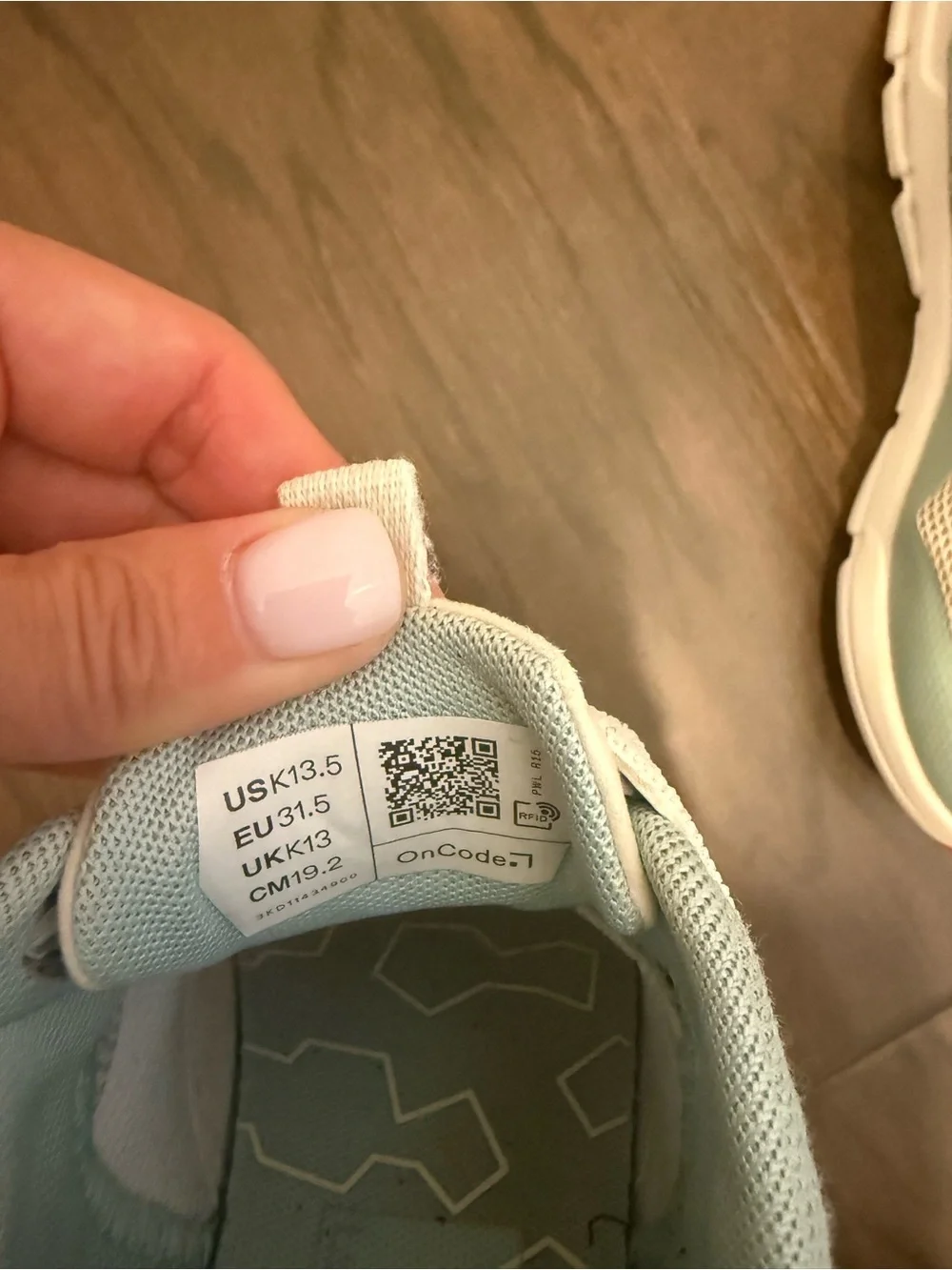 On Running Kids Light Blue and Beige Velcro Sneakers